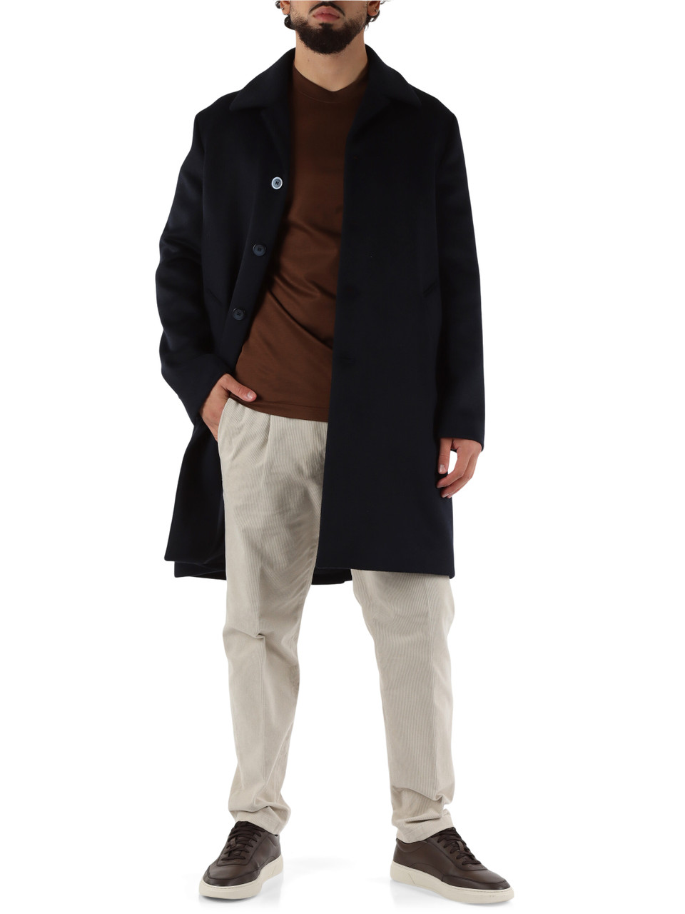 BLU SCURO | Cappotto MAXIME in misto lana