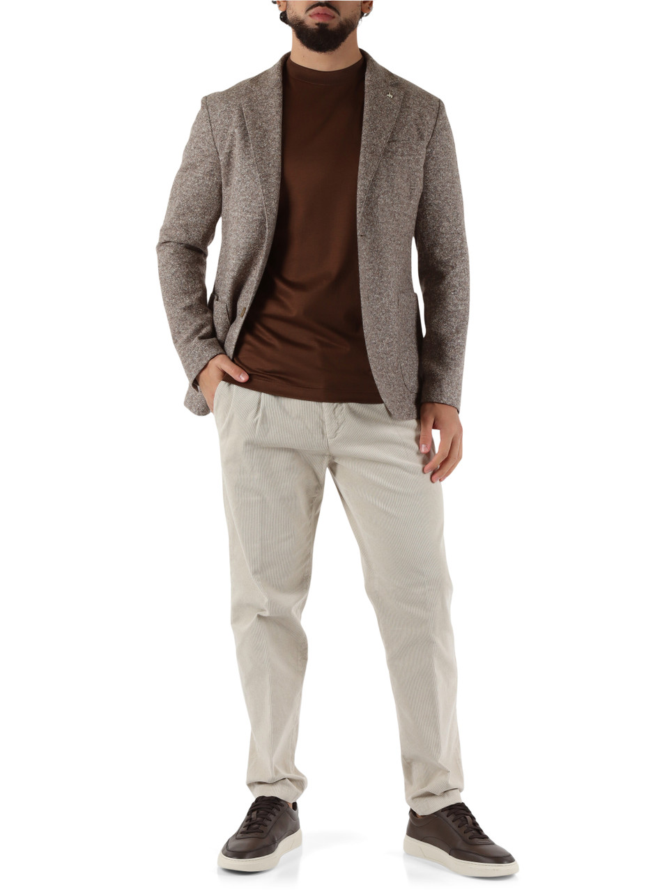 BEIGE | Pantalone BERLINO Jogger fit in velluto a costine