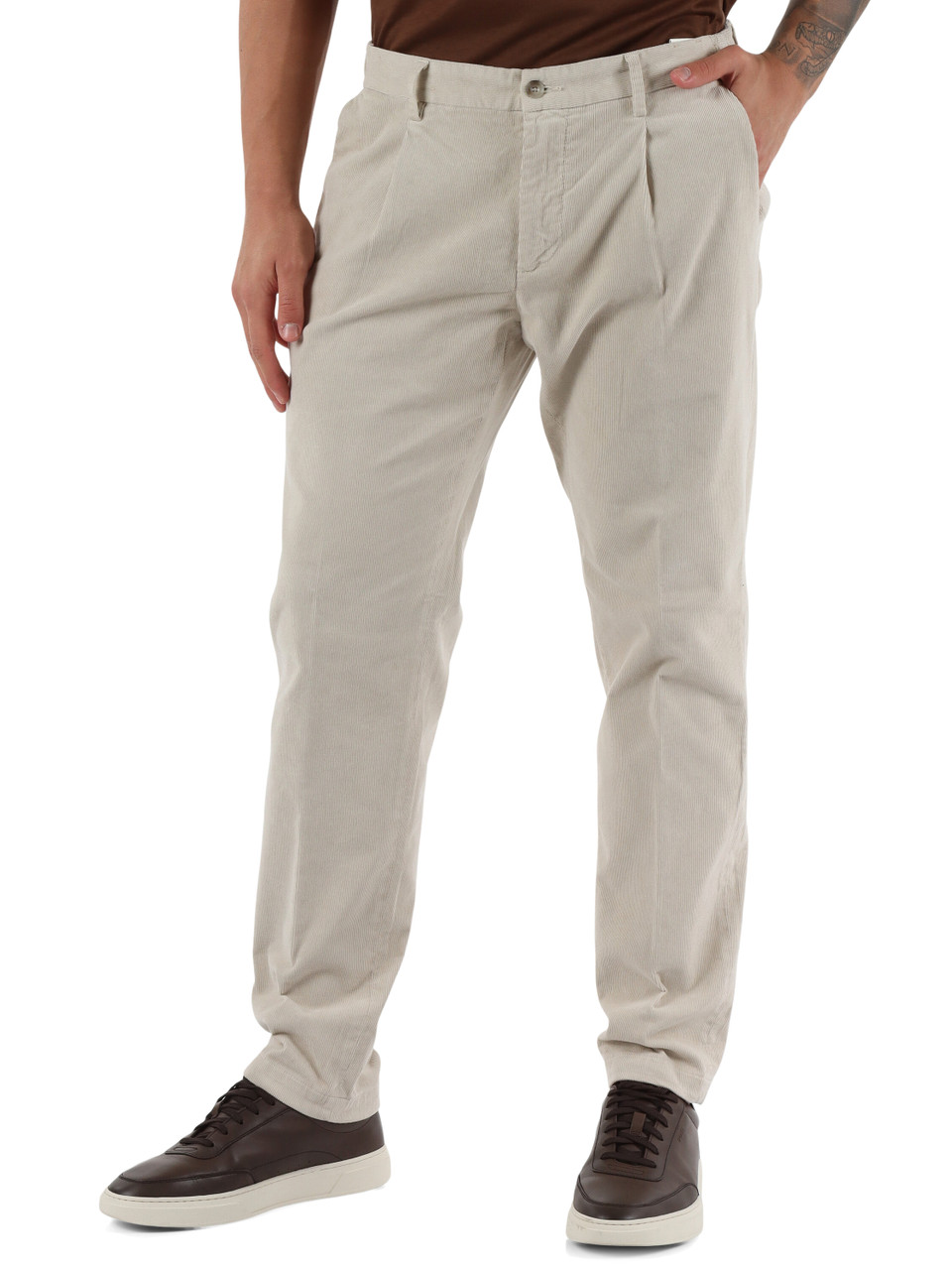 BEIGE | Pantalone BERLINO Jogger fit in velluto a costine