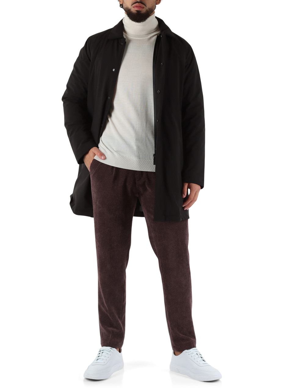 MARRONE | Pantalone BERLINO Jogger fit in velluto a coste
