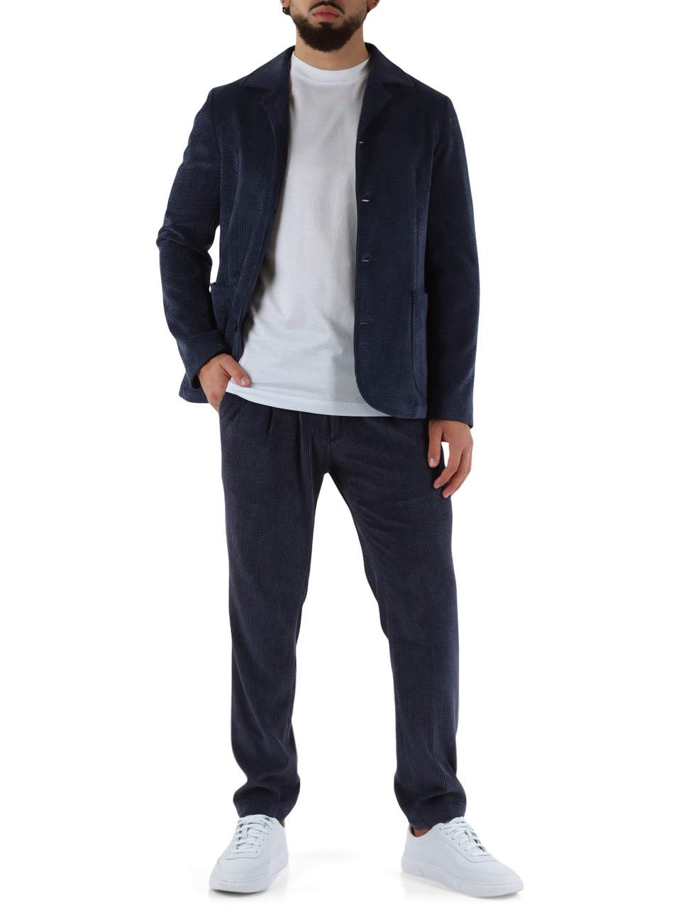 BLU | Pantalone BERLINO Jogger fit in velluto a coste