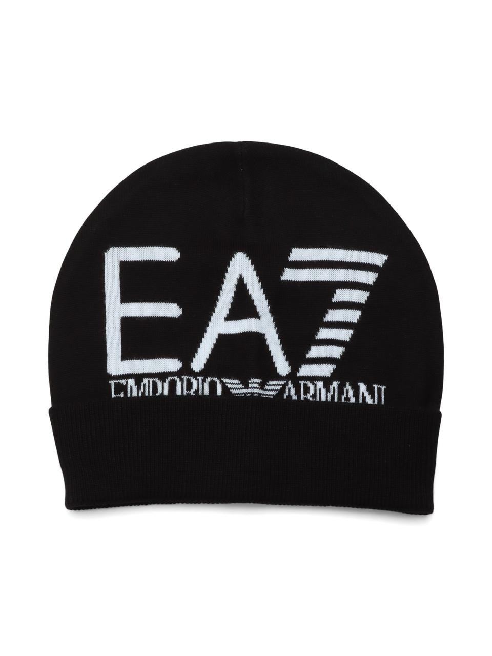 BIANCO/NERO | Cappello in maglia con motivo logo