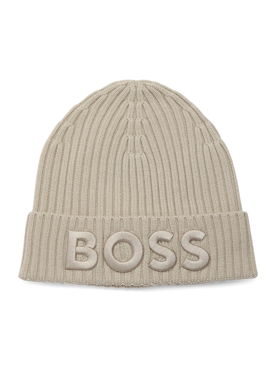 BEIGE | Cappello in lana vergine con scritta logo
