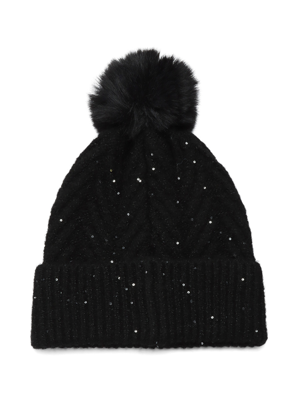 NERO | Cappello in misto lana con micro paillettes