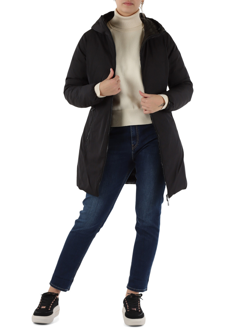 NERO | Piumino tre quarti reversibile KALIE 2.0 800 FILL POWER