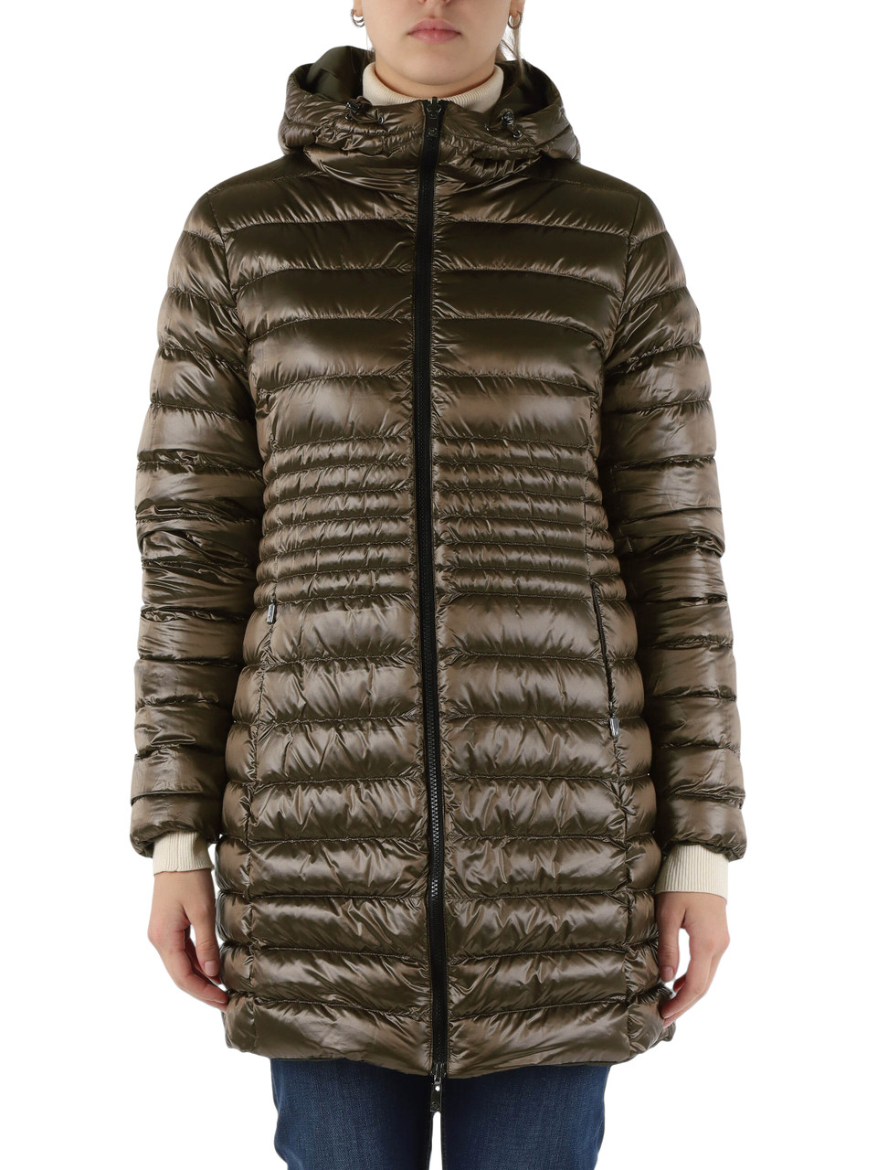 VERDE SCURO | Piumino tre quarti reversibile KALIE 2.0 800 FILL POWER