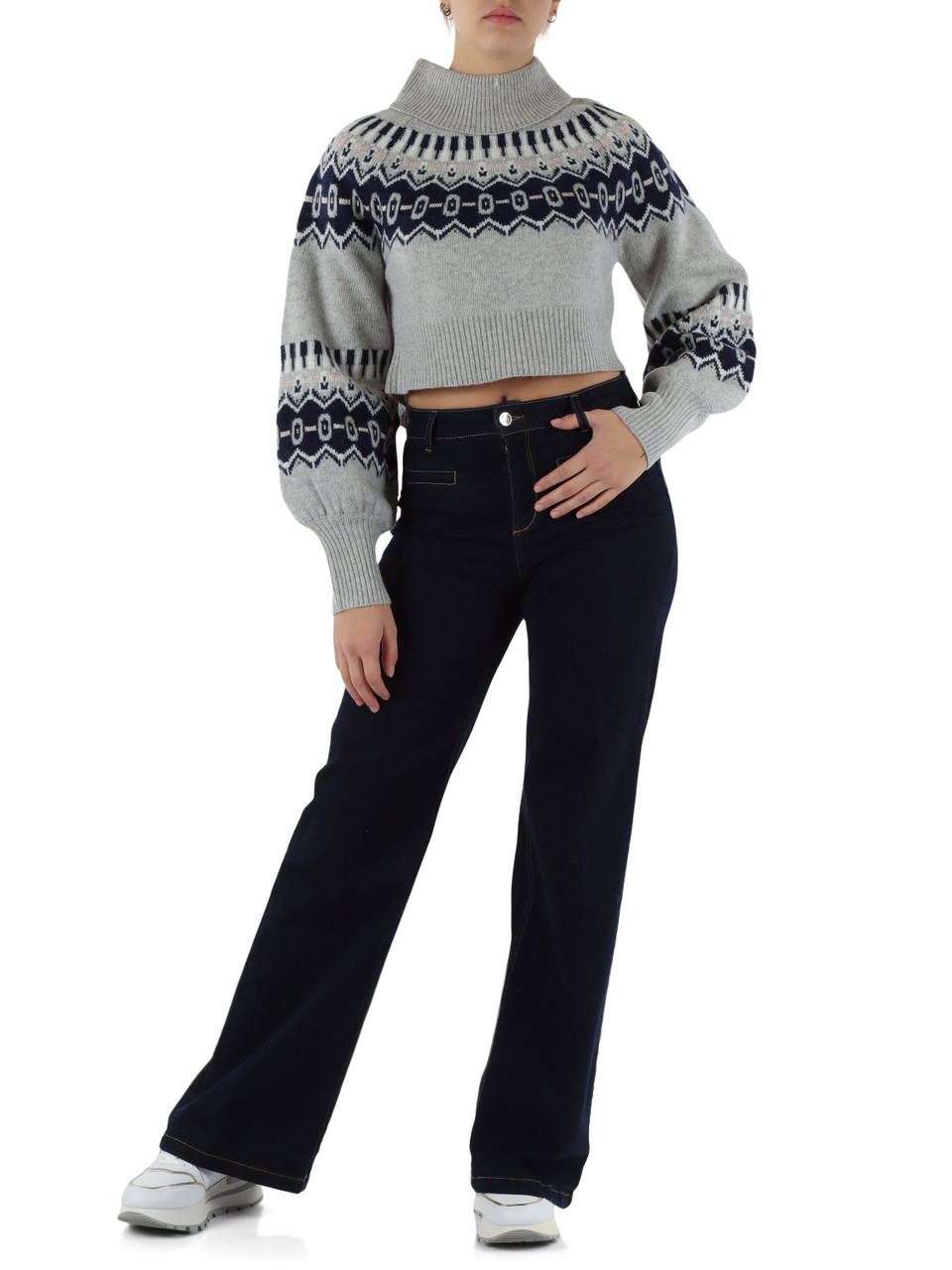 GRIGIO | Maglia cropped in lana