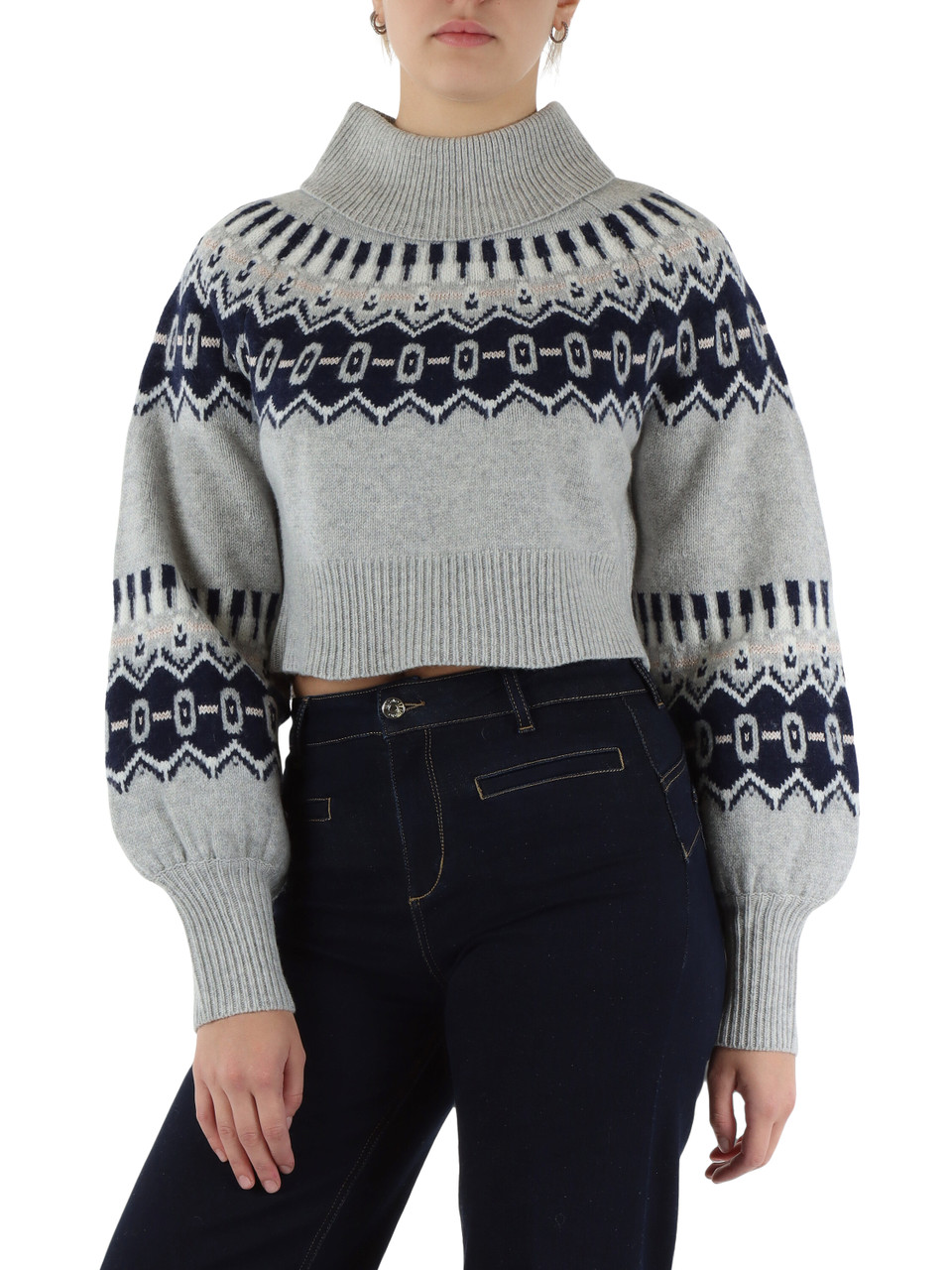 GRIGIO | Maglia cropped in lana