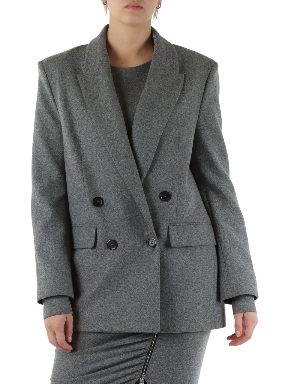 GRIGIO | Giacca doppiopetto in flanella AMORA