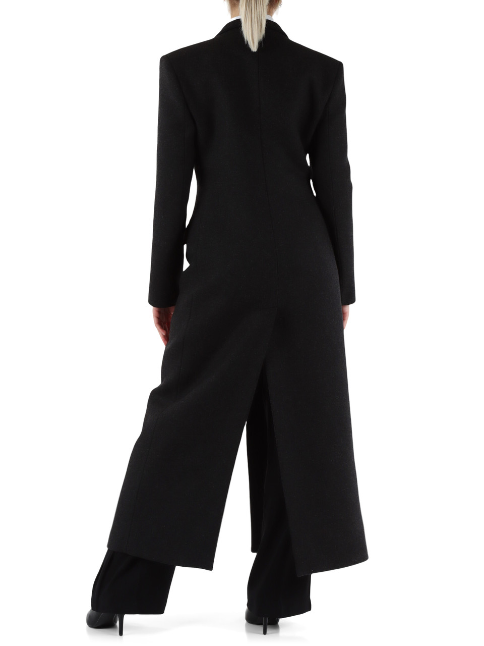 GRIGIO SCURO | Cappotto lungo in misto lana JACINTA