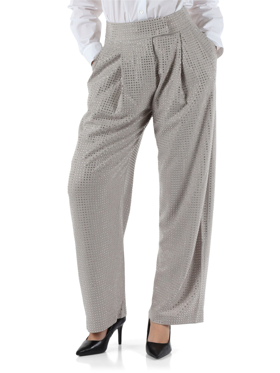 GRIGIO | Pantalone con strass PATRE