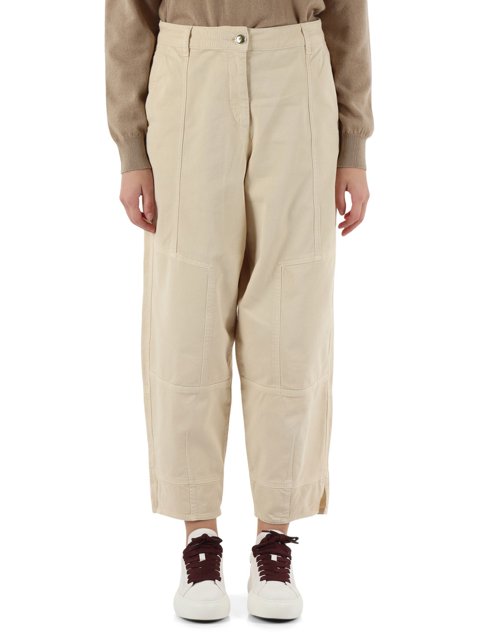BEIGE | Pantalone balloon in cotone stretch PECORINO