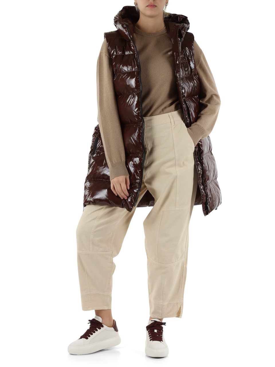 BEIGE | Pantalone balloon in cotone stretch PECORINO