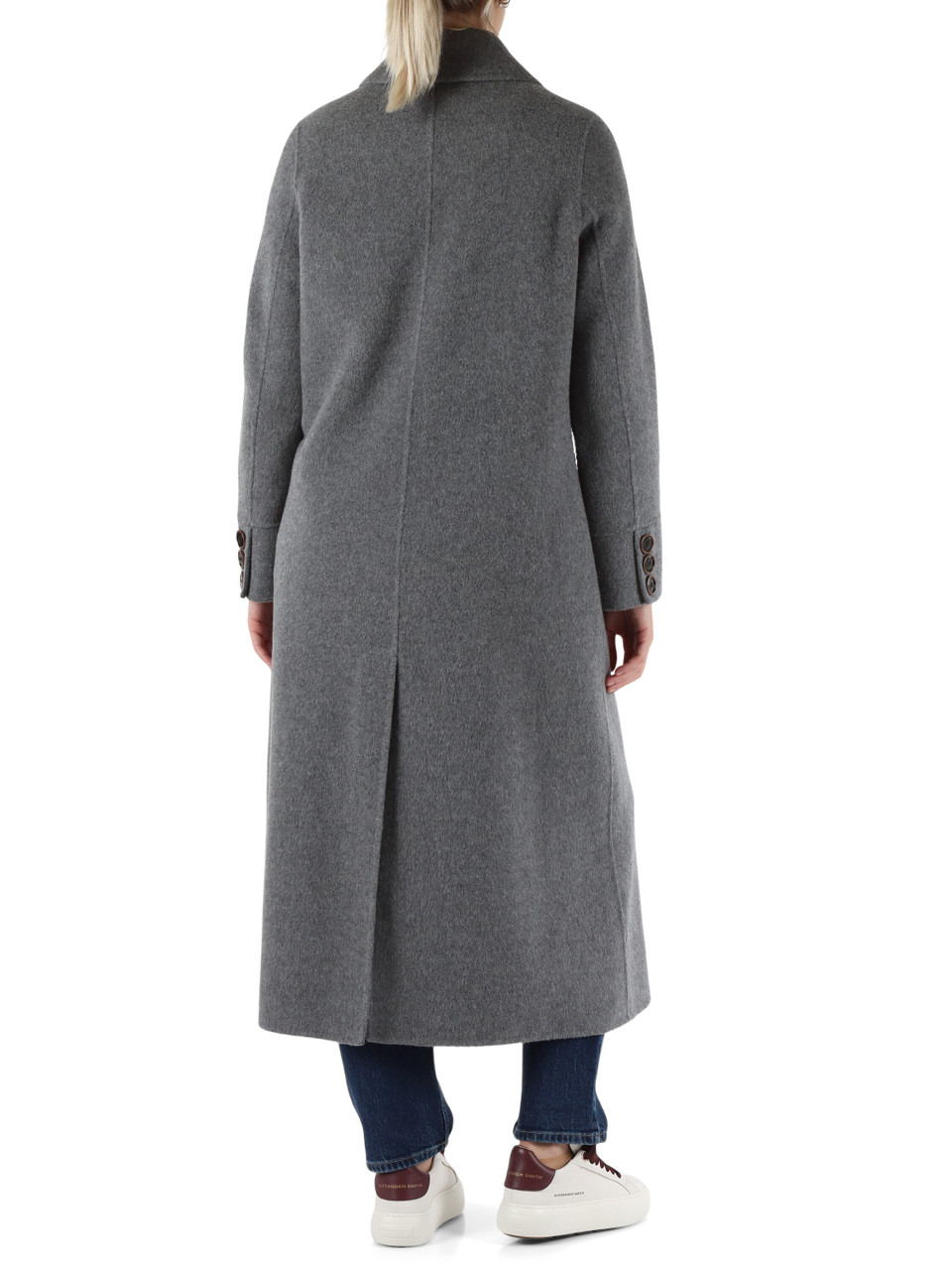 GRIGIO | Cappotto lungo in misto lana, angora e alpaca