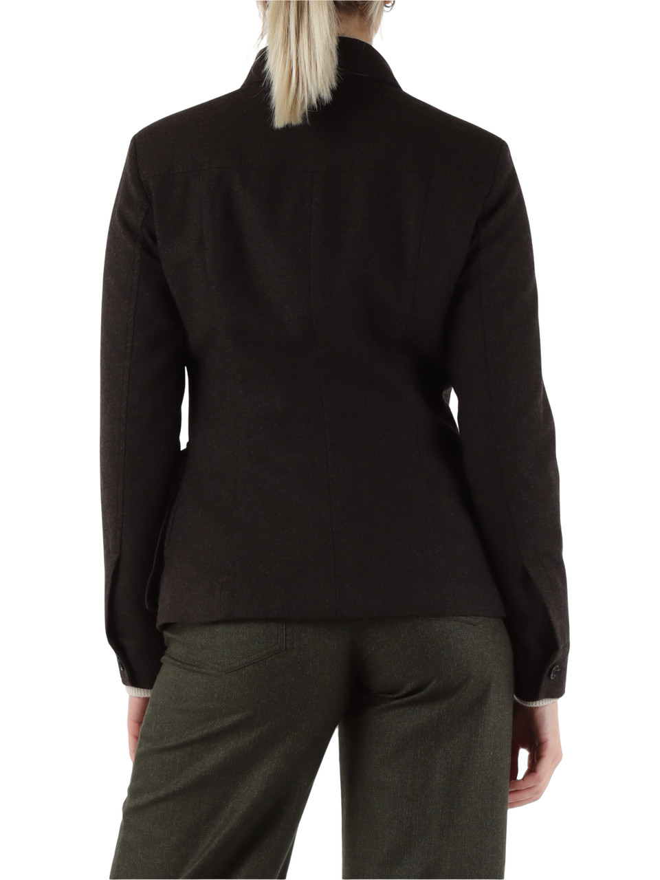 MARRONE | Giacca in flanella di lana e cashmere Loro Piana
