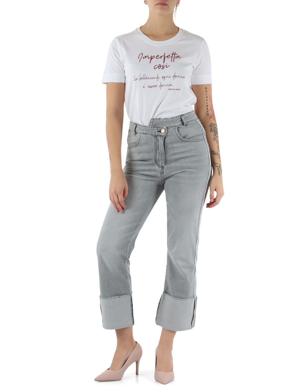 GRIGIO | Pantalone jeans quattro tasche