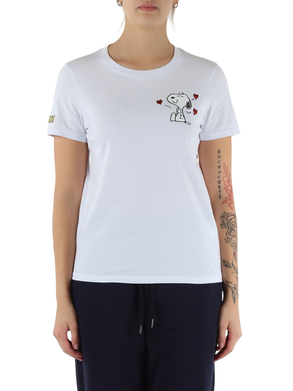 BIANCO | PEANUTS: T-shirt in cotone con stampa frontale