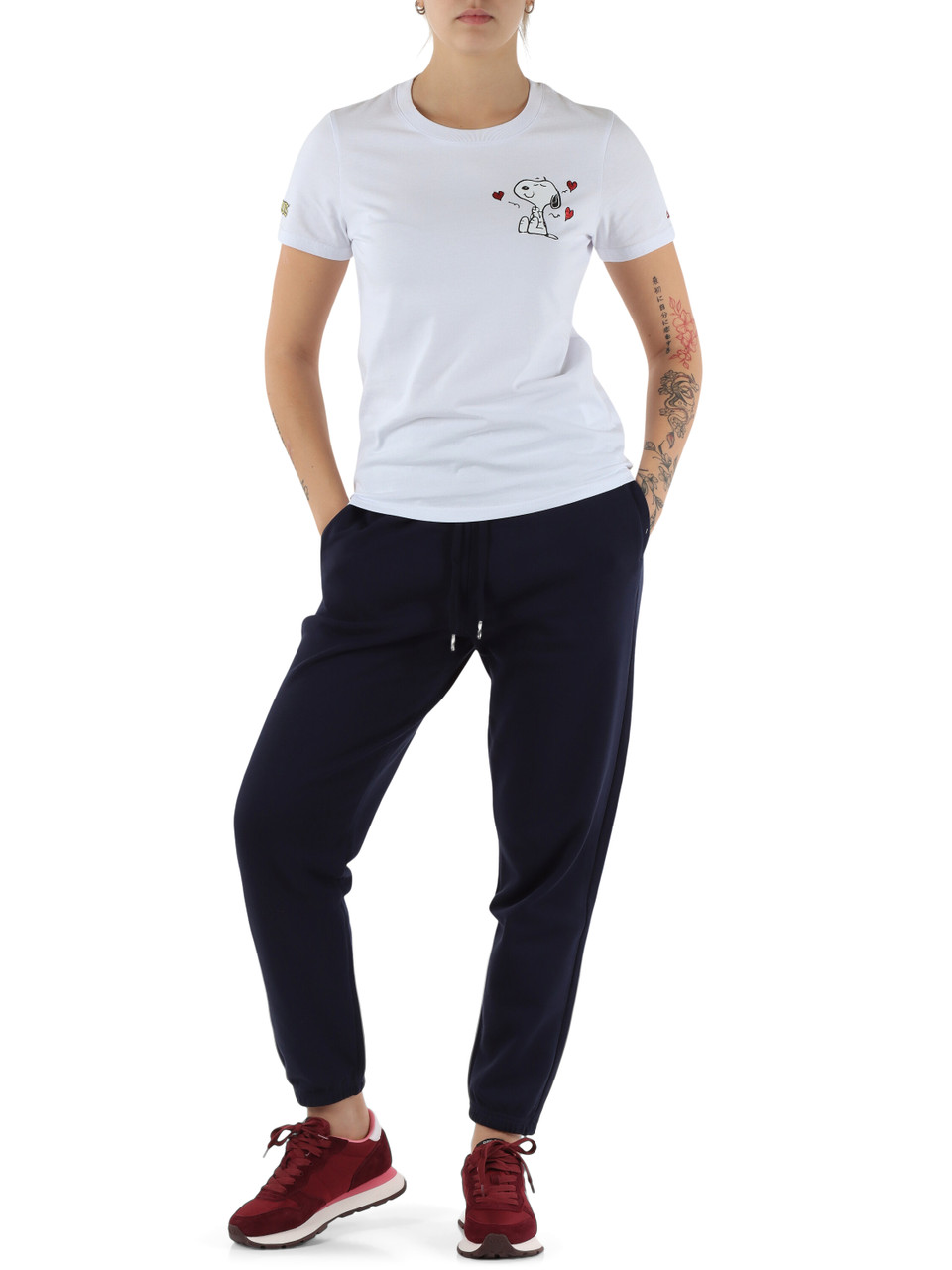 BIANCO | PEANUTS: T-shirt in cotone con stampa frontale