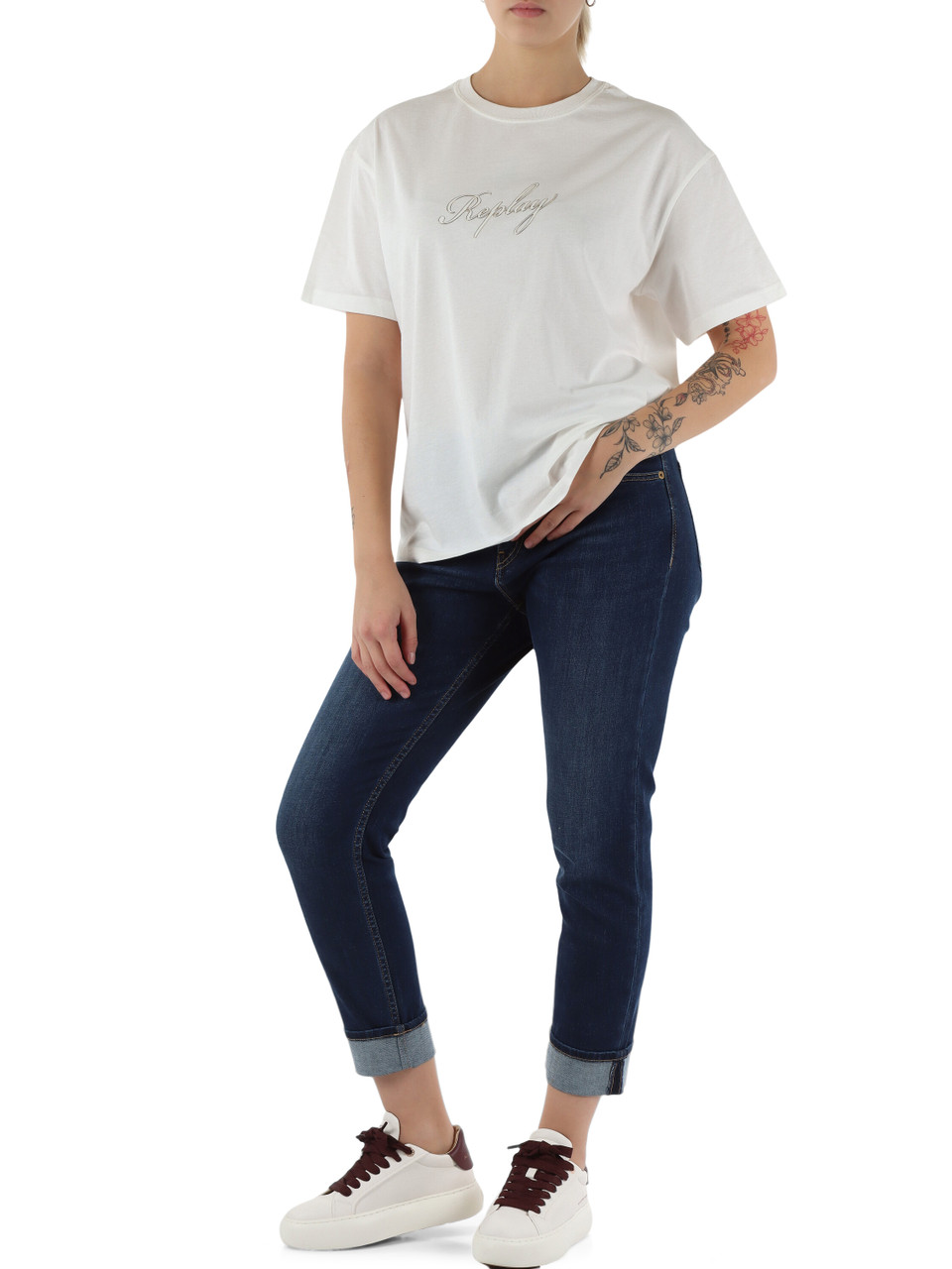 OFF WHITE | T-shirt in cotone con scritta logo a rilievo