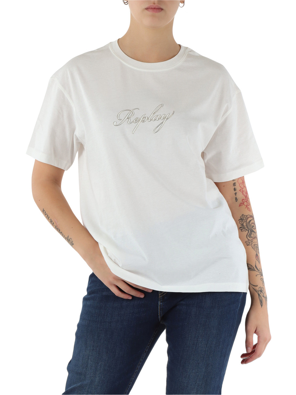 OFF WHITE | T-shirt in cotone con scritta logo a rilievo