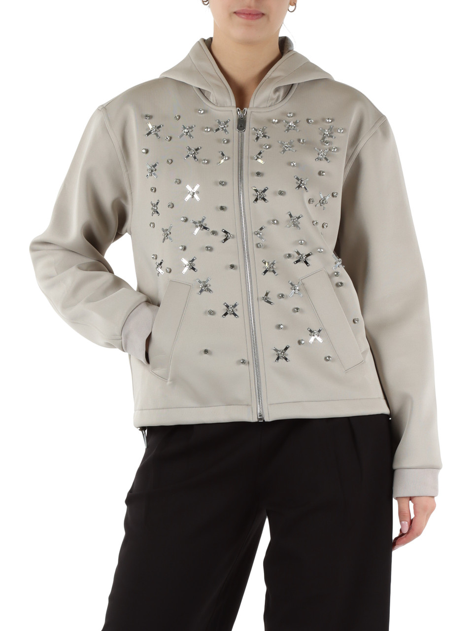 GRIGIO | Felpa con zip in neoprene tecnico ARAMA