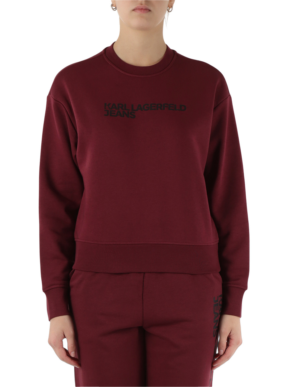 BORDEAUX | Felpa girocollo ESSENTIAL in misto cotone