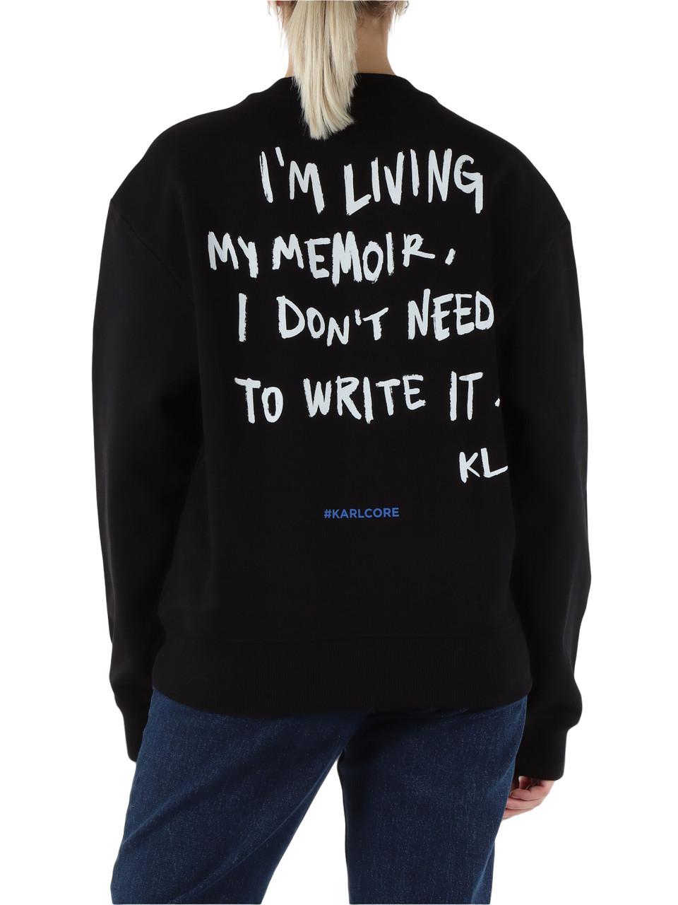 NERO | Felpa girocollo relaxed fit con stampa logo