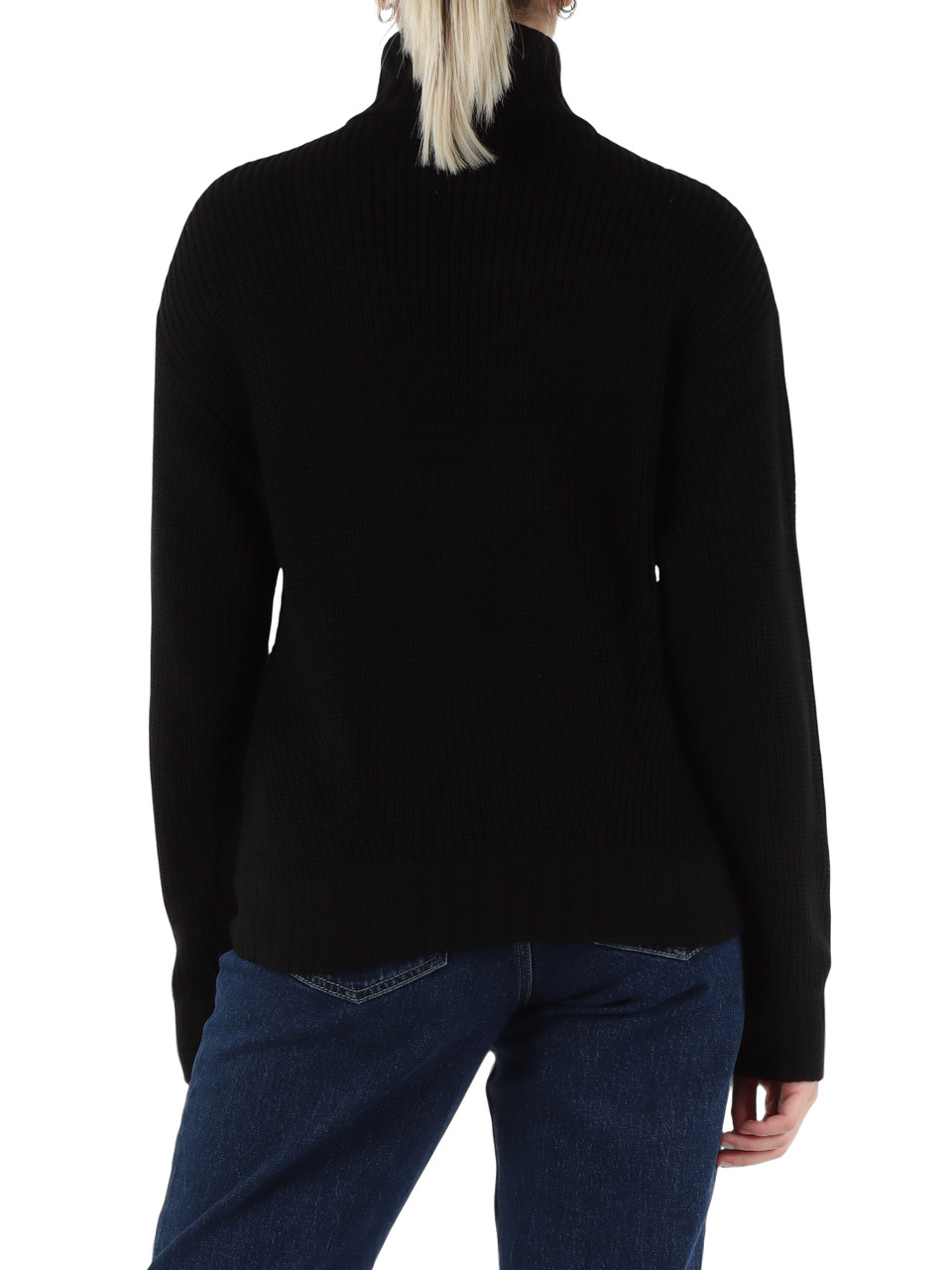 NERO | Maglia collo alto in misto lana