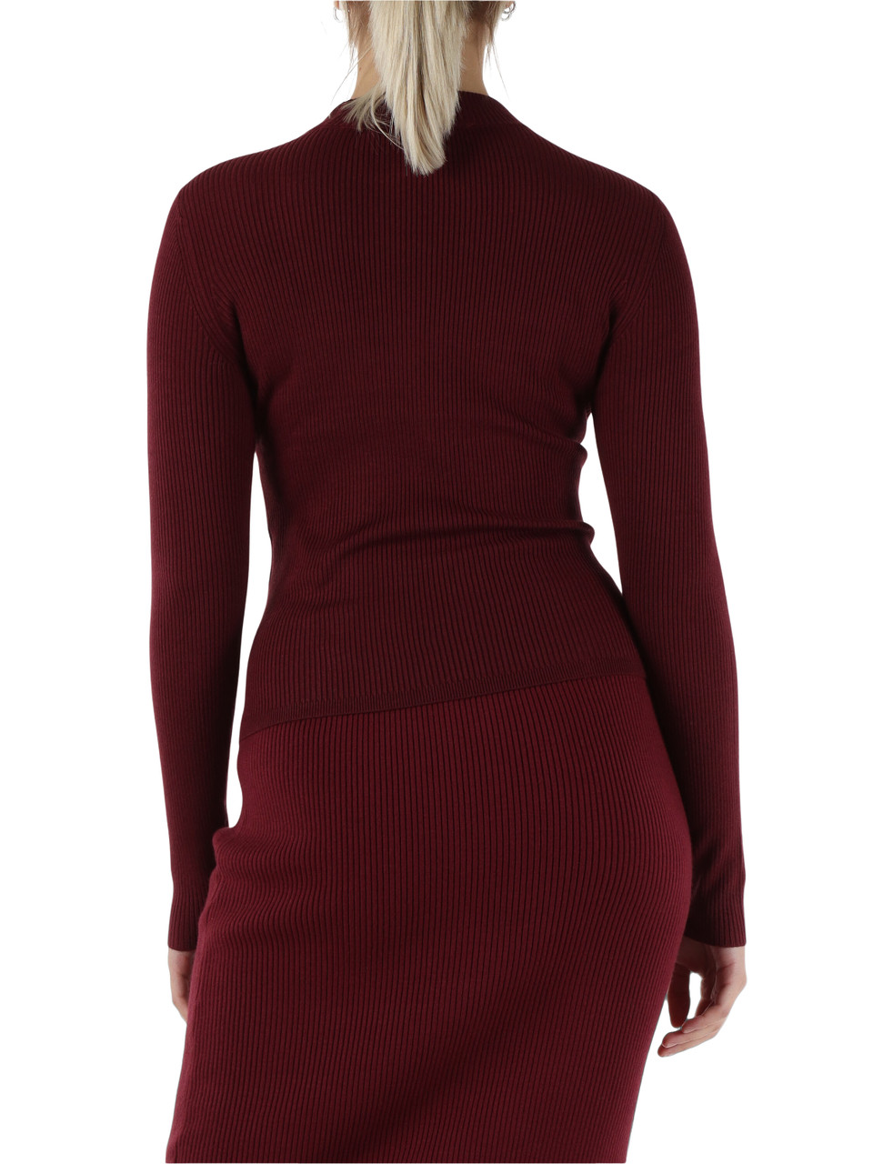 BORDEAUX | Maglia in misto viscosa con dettaglio cut out