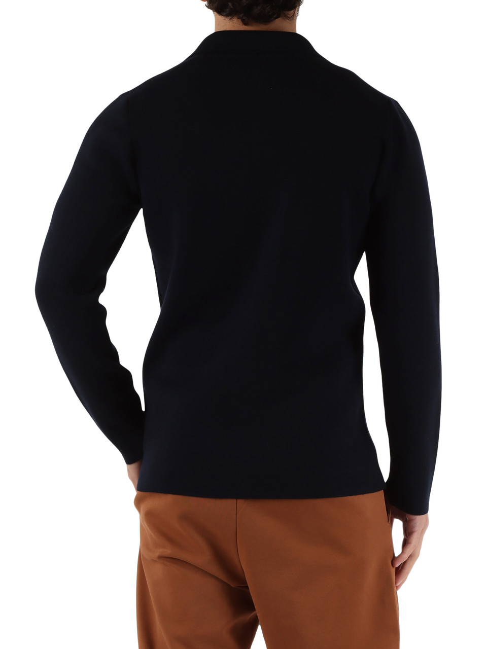 BLU SCURO | Giacca in maglia di misto lana