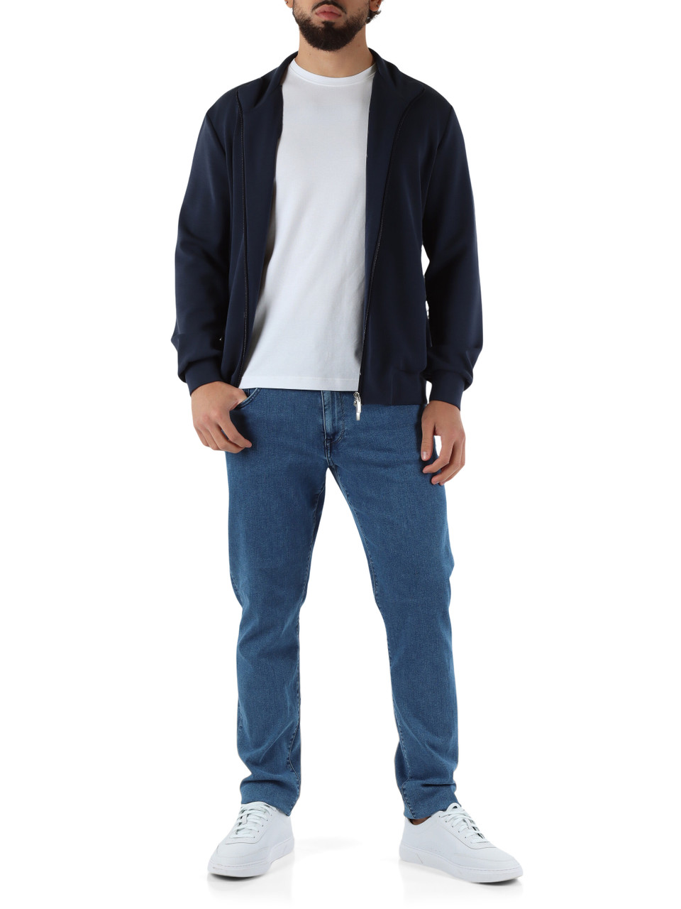 BLU | Felpa con zip in misto modal