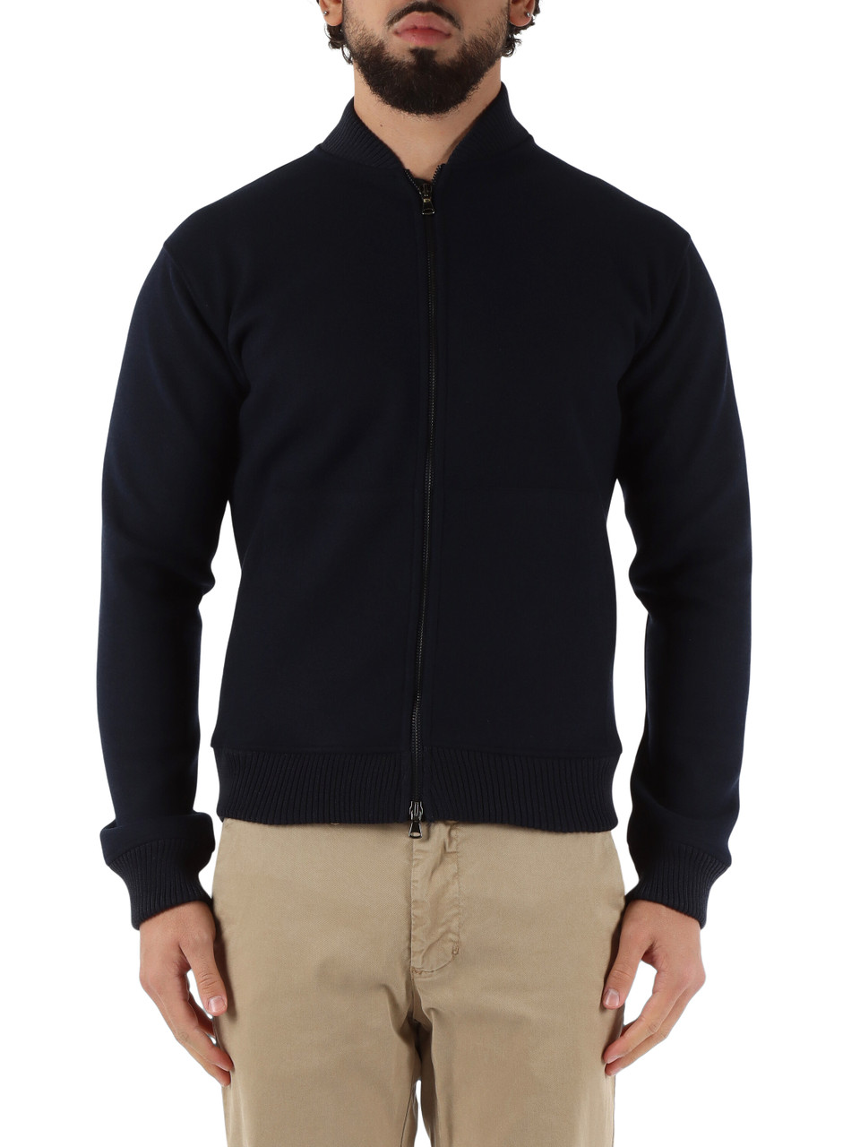 BLU SCURO | Bomber sfoderato GRENOBLE in misto lana