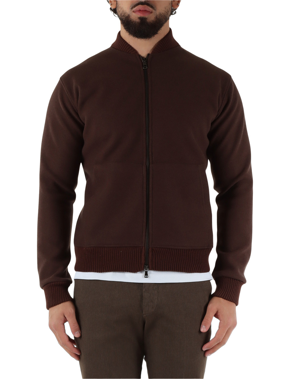 MARRONE | Bomber sfoderato GRENOBLE in misto lana