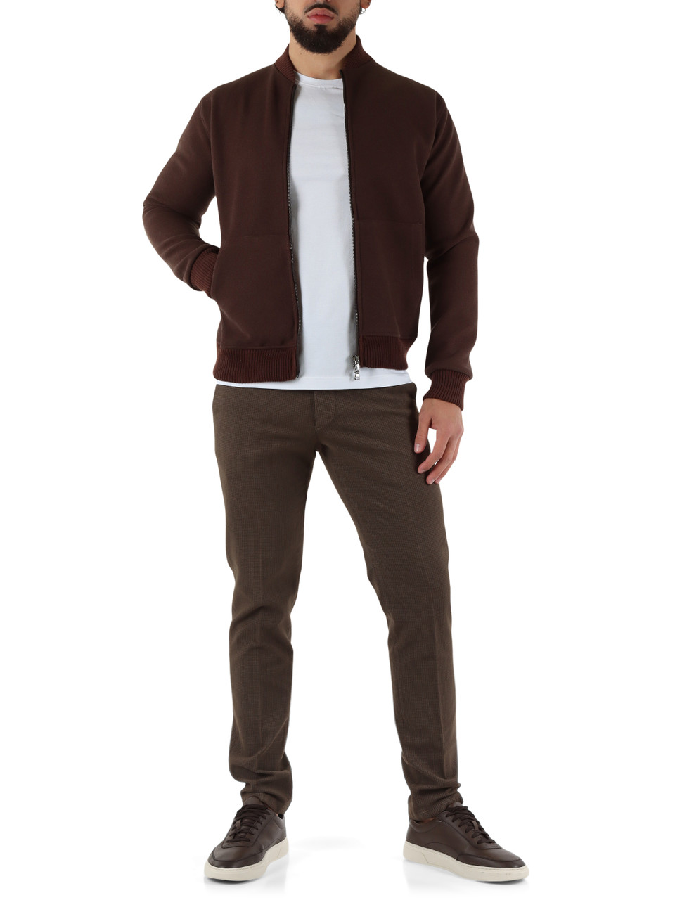 MARRONE | Bomber sfoderato GRENOBLE in misto lana