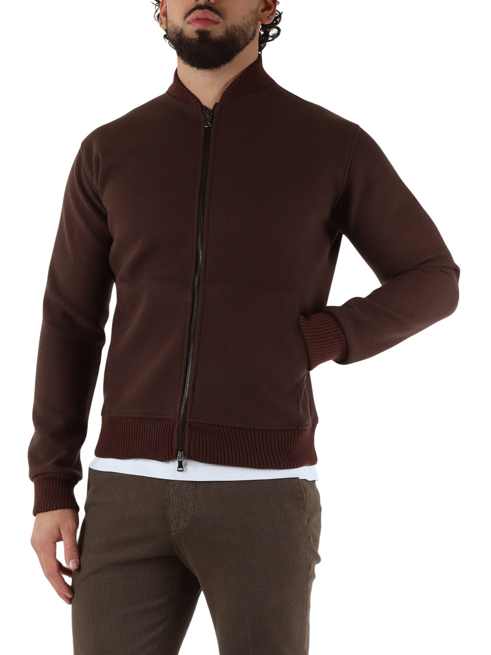 MARRONE | Bomber sfoderato GRENOBLE in misto lana