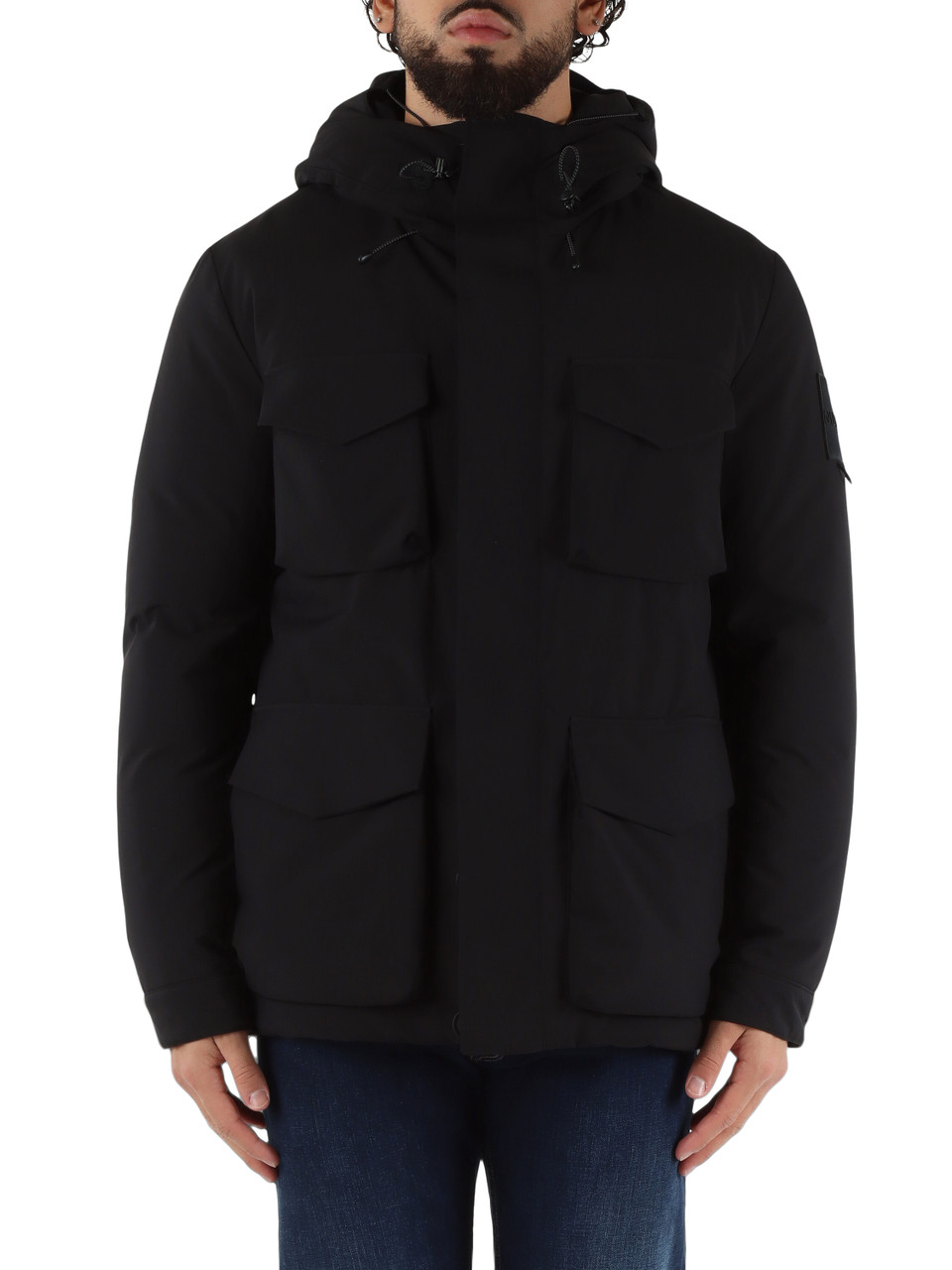 NERO | Piumino con cappuccio ZEPHYR Hydroshield