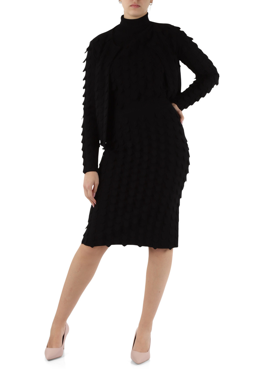 NERO | Cardigan 3D STITCH in misto viscosa