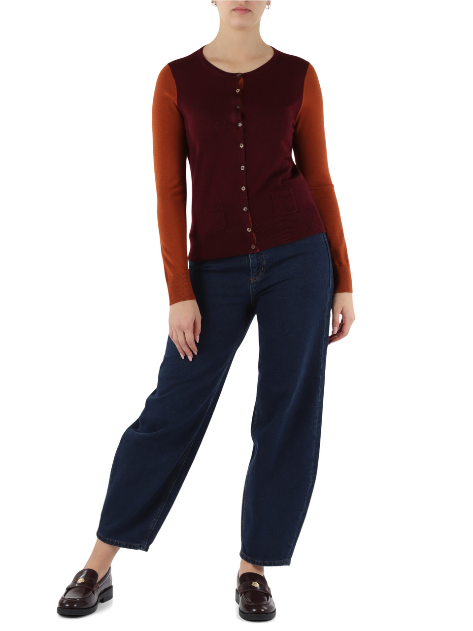 MERLOT | Cardigan COLOURS OF THE WORLD in lana