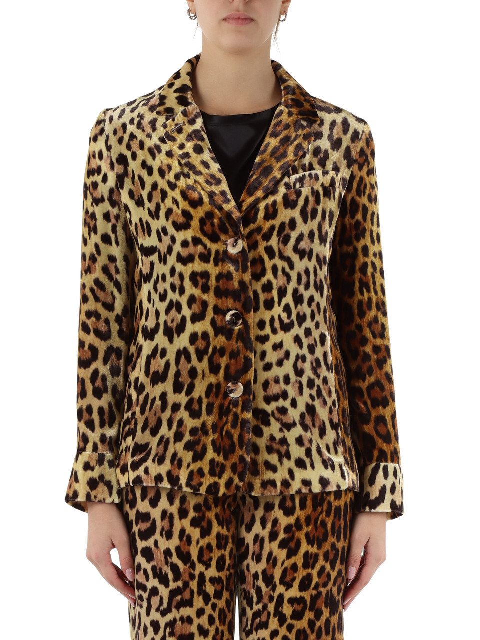 MARRONE | Giacca in viscosa e seta VELVET PRINTS