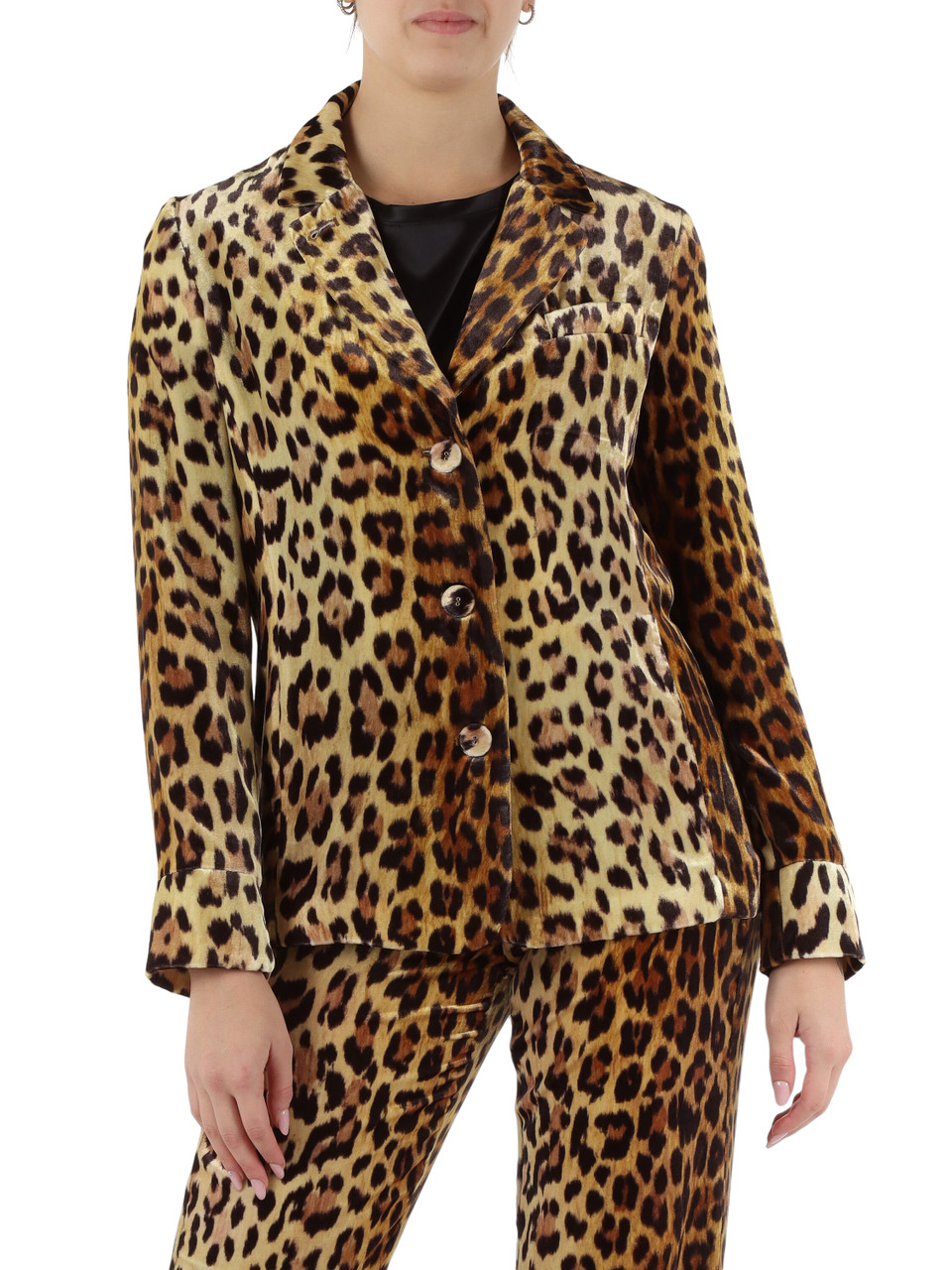 MARRONE | Giacca in viscosa e seta VELVET PRINTS