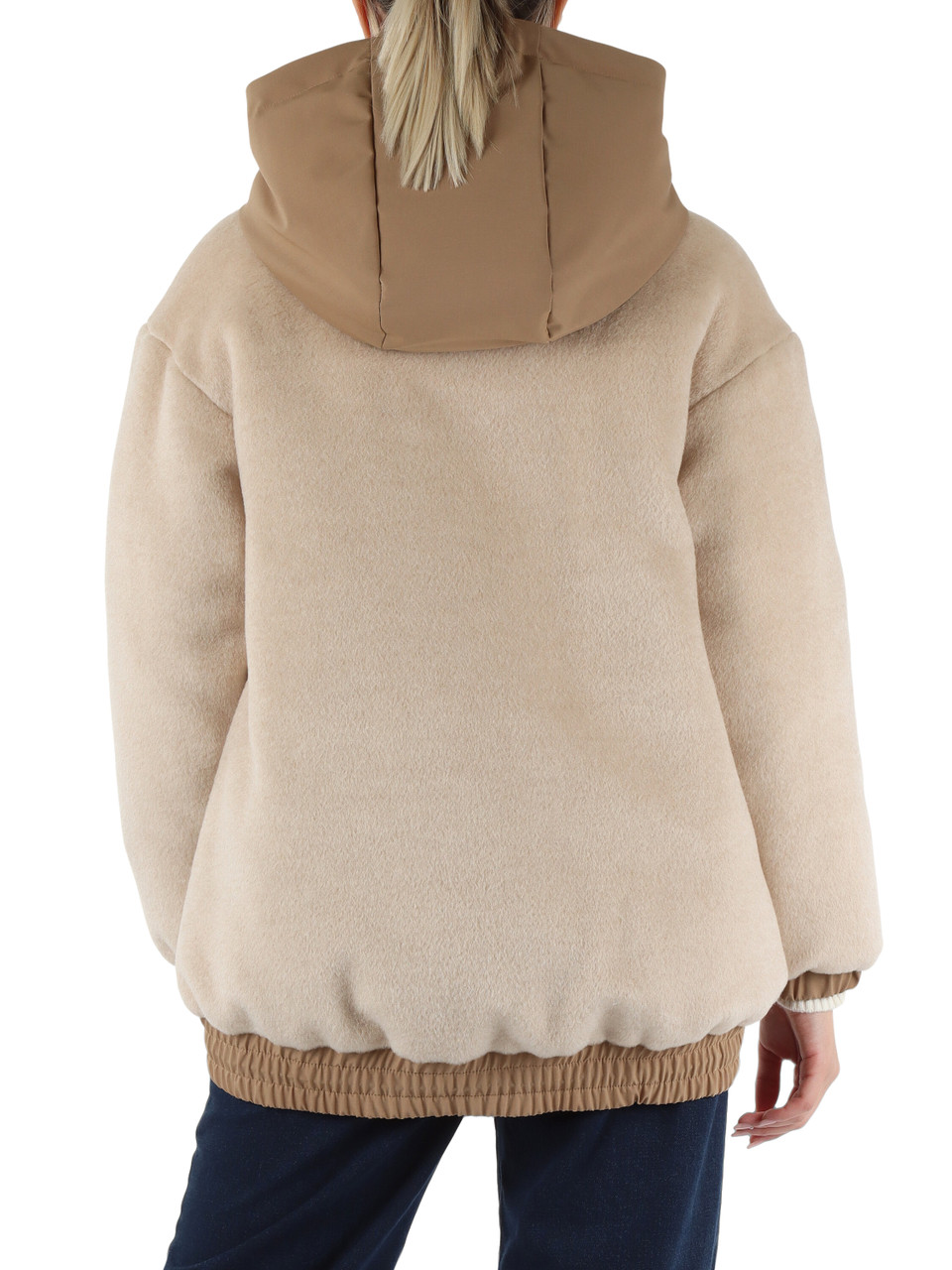 BEIGE | Daunenjacke aus Alpaka-Kaschmir-Mischung in Biberqualität