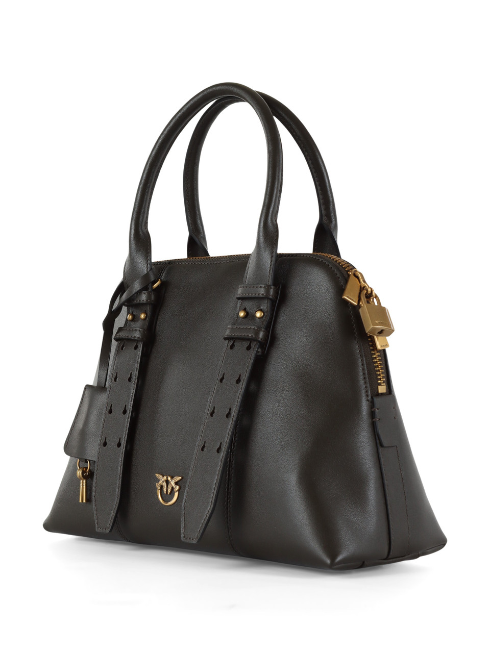 VERDE SCURO | Borsa a mano in pelle BOWLING MEDIUM