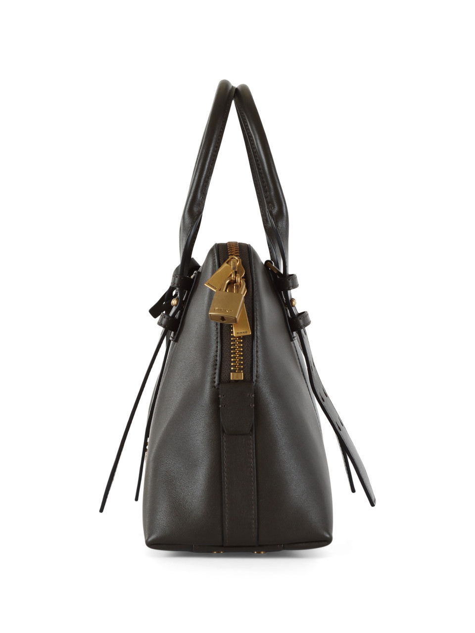 VERDE SCURO | Borsa a mano in pelle BOWLING MEDIUM