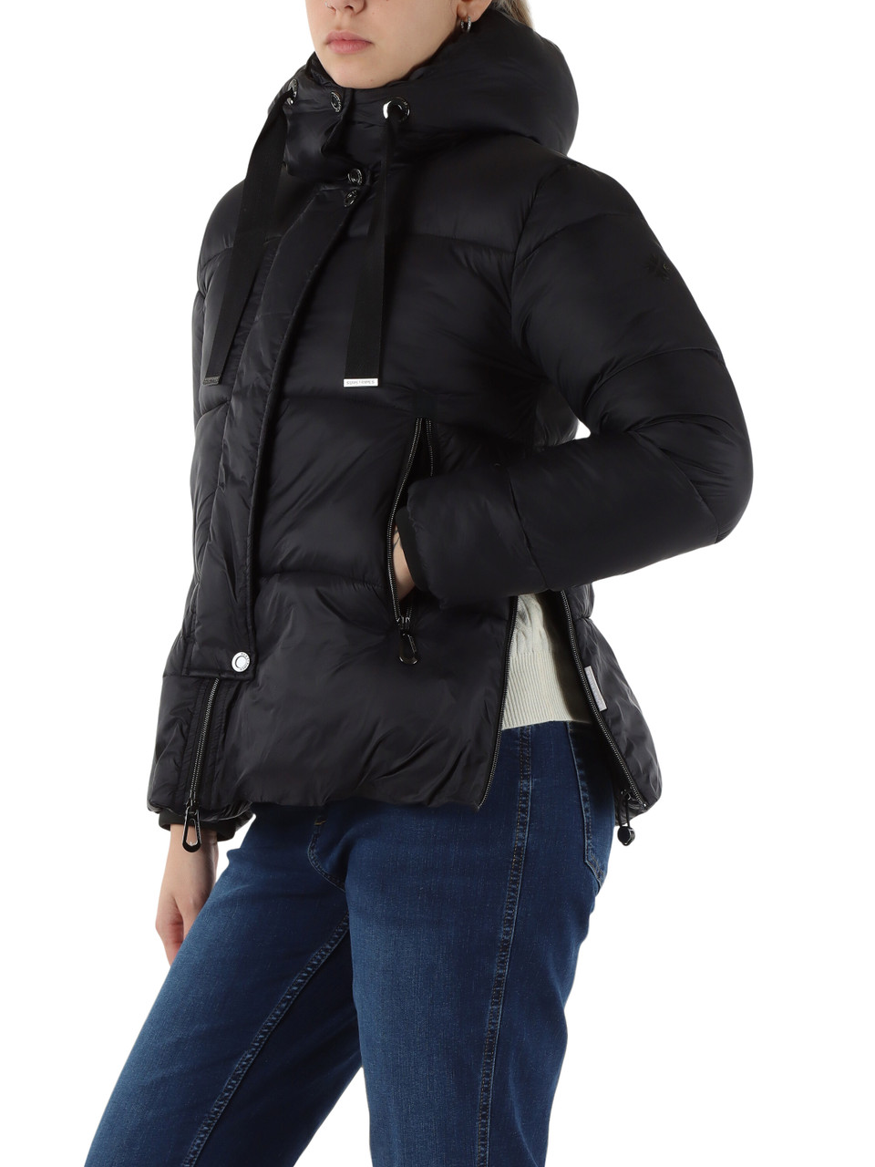 NERO | Giubbotto trapuntato LANA con cappuccio NERO | Giubbotto trapuntato LANA con cappuccio