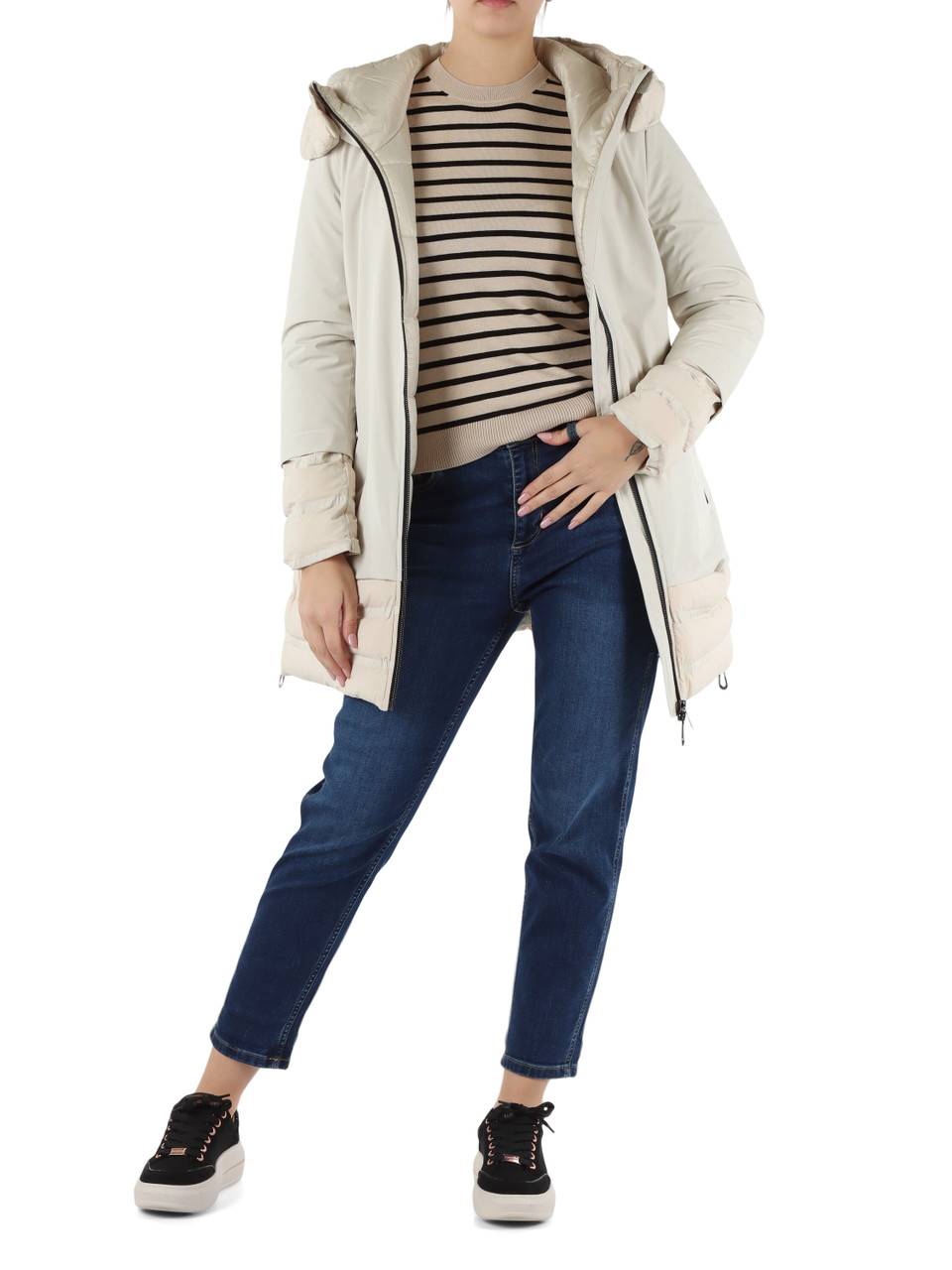 BEIGE | Giaccone con cappuccio LETIZIA