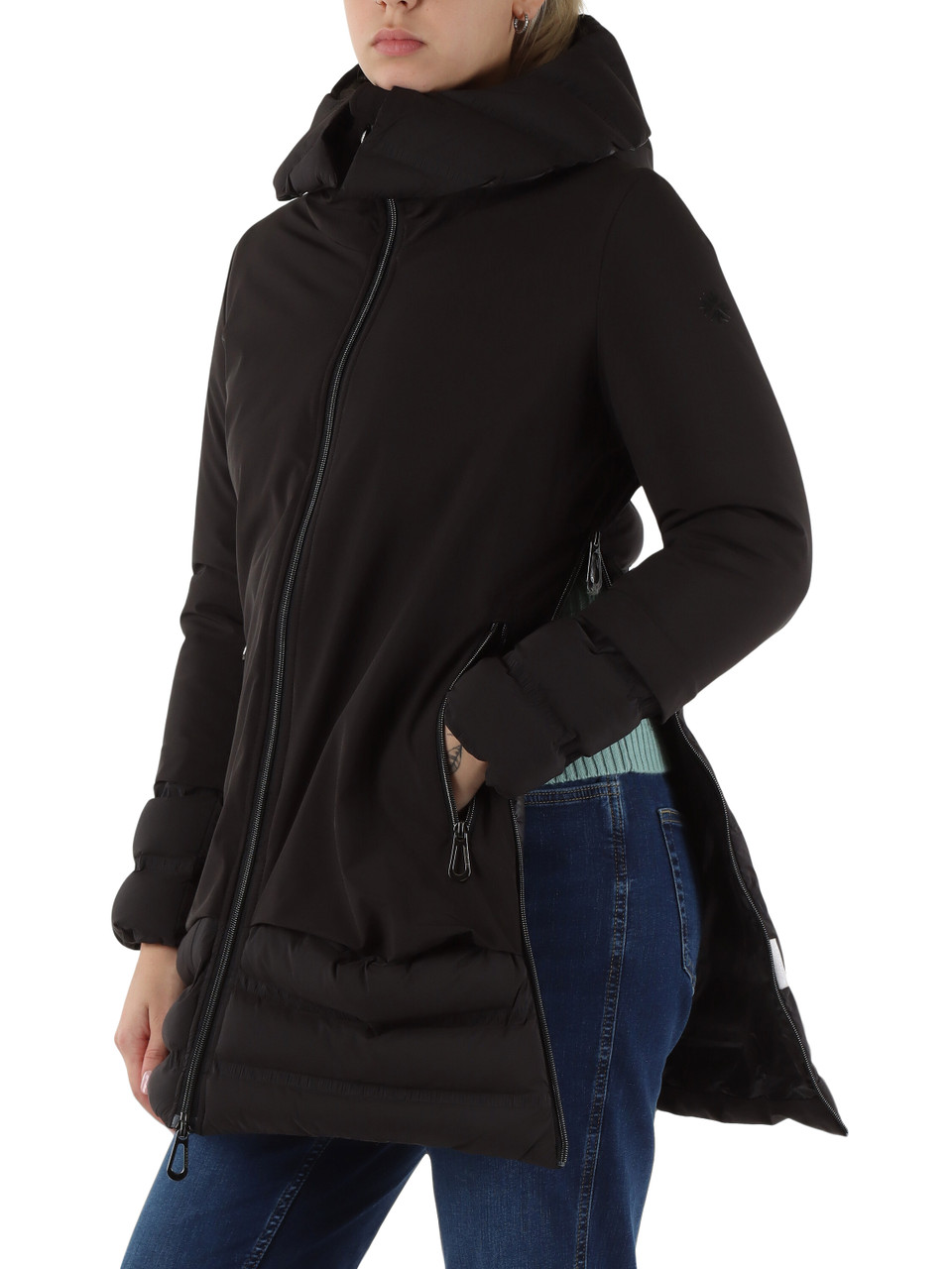 NERO | Giaccone con cappuccio LETIZIA
