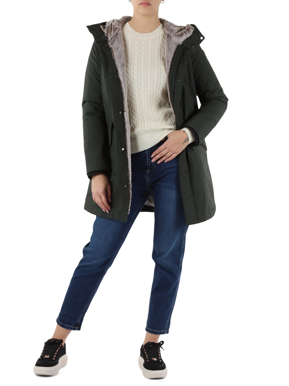 VERDE MILITARE | Giubbotto in tessuto tecnico LUANA