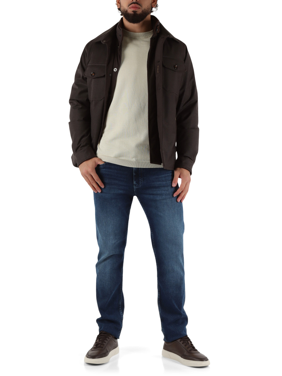 MARRONE | Piumino modello overshirt DUINO-LL