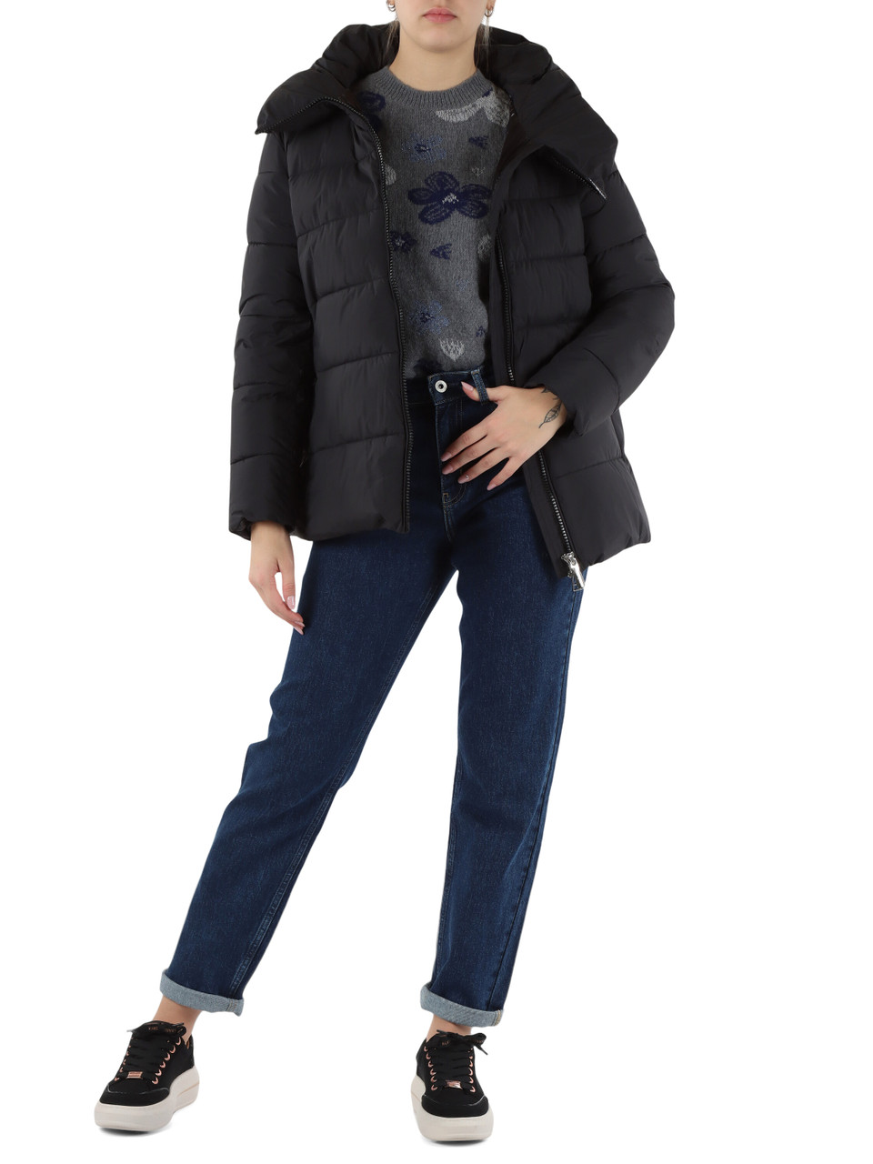 NERO | Giubbotto imbottito e trapuntato FD W020