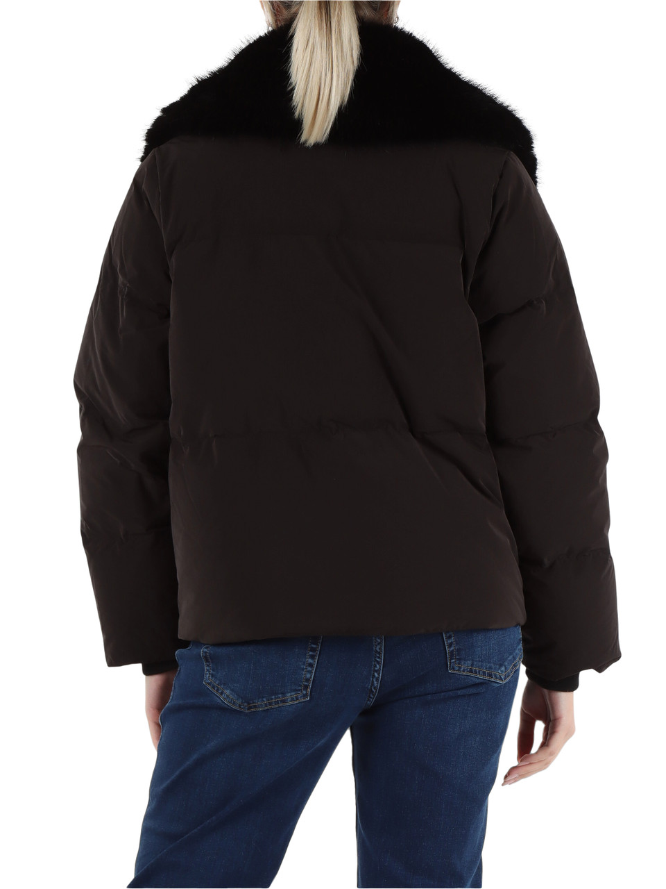 NERO | Piumino FD W080 con inserti ecopelliccia